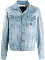 Philipp Plein Psychosocial Denim Jacket In Blue