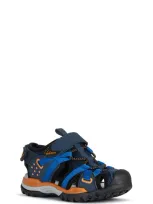 Geox Kids' Borealis Sandal In Navy/ Orange