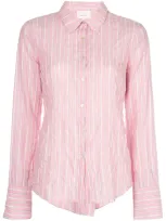 Cinq À Sept Marisol Striped-print Shirt In Pink