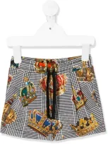 Dolce & Gabbana Babies' Crown Print Shorts In Black