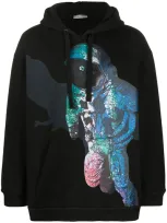 Valentino Astronaut-print Hoodie In Black