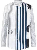 Paul Smith Striped Contrast Shirt In White