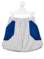 Wauw Capow Kids' Inside Out Striped Shorts In Grey