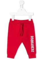 Dsquared2 Babies' Lettering Logo Print Track Pants In Red