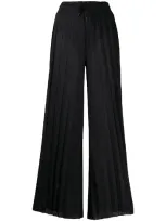 Kappa Wide Leg Black Pleated Trousers