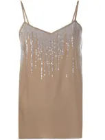 Fabiana Filippi Sequin Embellished Top In Brown