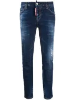 Dsquared2 Distressed Skinny Jeans In Blue