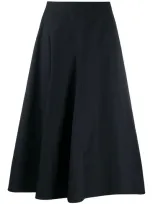 Deveaux Flared Midi Skirt In Black