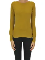 Kaos Rounded Neckline Pullover In Mustard