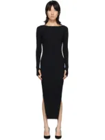 Totême Orville Rib Long Sleeve Midi Sweater Dress In Black