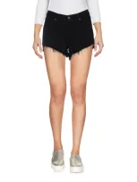 Rag & Bone Frayed Denim Shorts In Black