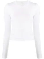 Rag & Bone Ribbed Knit Longsleeved Top In White