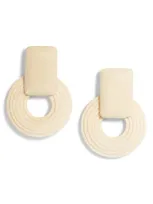 Casa Clara Folly Abstract Wood Drop Earrings In Ivory