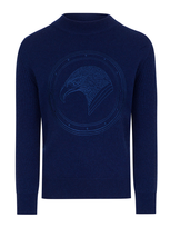 Stefano Ricci Kids' Boy's Logo Embroidered Cashmere Sweater In Blue