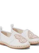 Sophia Webster Mini Kids' Butterfly Embroidered Espadrilles In White