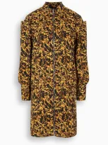 Givenchy Ochre/black Printed Short Dress In Multicolor