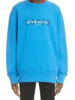 Givenchy X Josh Smith Reaper Oversize Crewneck Sweashirt In Blue