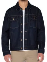 Liverpool Los Angeles Denim Trucker Jacket In Vintage Indgio