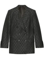 Gucci Gg Wool Jacquard Jacket In Brown