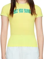 Sunnei See You T-shirt In Yellow & Orange