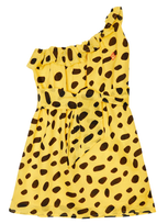 The Animals Observatory Kids' Weasel Cotton Minidress In Yellow