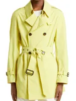 Mackintosh Belted Double-breasted Trench Coat In Yellow