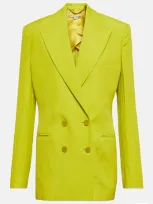 Stella Mccartney Double Breast Blazer Jacket In Lime