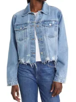 Frame Vintage Cropped Denim Jacket In Rossum Two Year Rips