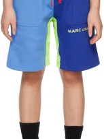 Marc Jacobs Boys Blue Logo Contrast Shorts In 784 Bleuet