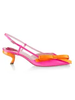 Roger Vivier Virgule Bicolor Comma-heel Slingback Pumps In Pink