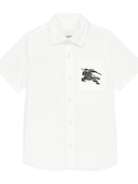 Burberry Kids' Embroidered Cotton Shirt In White