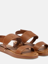 Max Mara Diana Leather Flat Sandals In Brown