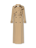 Loewe Double-breasted Belted Cotton And Silk-blend Trench Coat In Beige