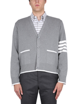 Thom Browne 4bar Stripe Cardigan In Grey