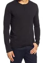 Atm Anthony Thomas Melillo Long Sleeve Henley - Exclusive In Black