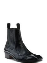 Tom Ford Bailey Crackled Leather Chelsea Boot In Black