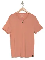 Lucky Brand Button Notch Neck T-shirt In 2192 Camel