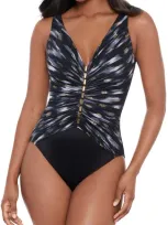 Miraclesuit Bronze Reign Chamer One-piece Swimsuit In Black Multi