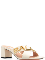 Bally Larise 55mm Leather Mules In Cream