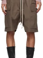 Rick Owens Cargobelas Cotton Shorts In Dust