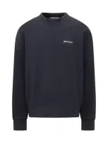 Palm Angels Back Logo Crewneck In Navy